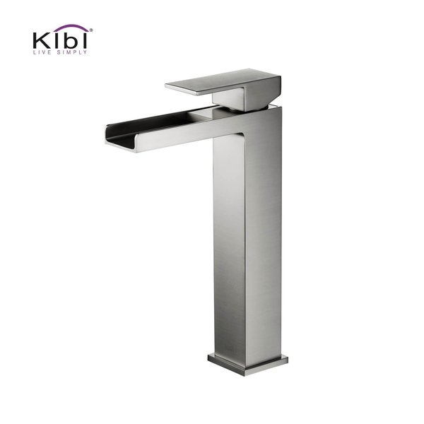 Kibi Waterfall Single Handle Bathroom Vessel Sink Faucet KBF1005BN